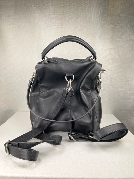 Moda Luxe Black Suede & Leather Backpack main image 7